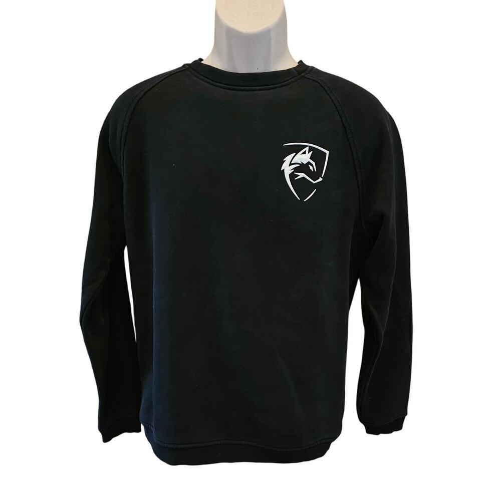 Alphalete Mens M Black Nalla Logo Sweatshirt Pullover Fleece Sweater lounge